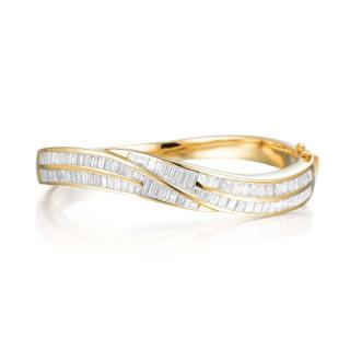 Appraisal: A Diamond Bangle Bracelet Crafted out of K yellow gold