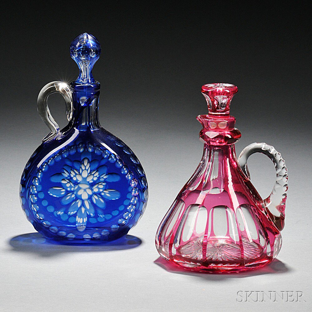 Appraisal: Two Cut-to-Clear Glass Cruets late th early th century each