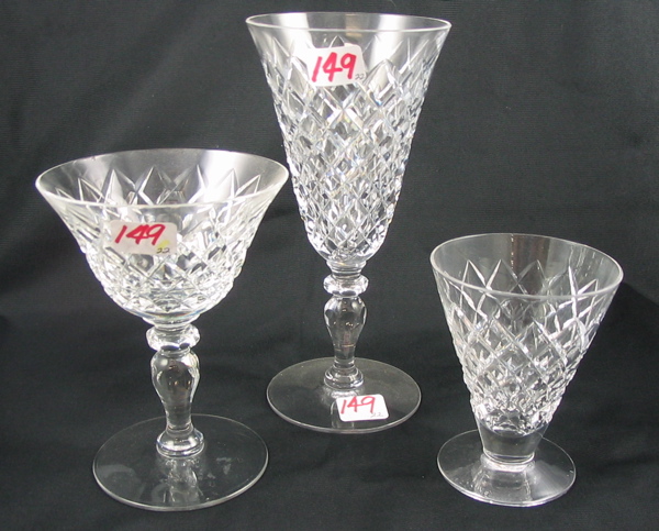 Appraisal: A TWENTY TWO PIECE AMERICAN HAWKES SIGNED STEMWARE SET in