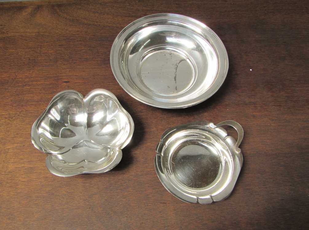 Appraisal: THREE STERLING SILVER BOWLS round bowl by The Randahl Shop