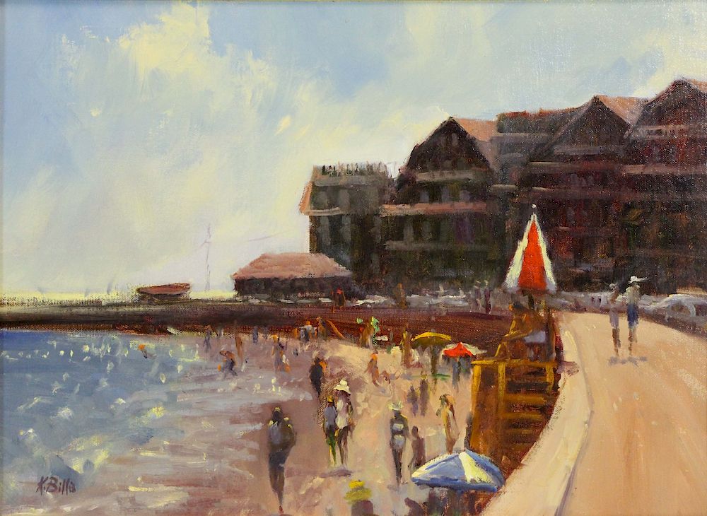 Appraisal: KATHLEEN BILLIS AMERICAN st CENTURY Oil on Board Kennebunkport Beach