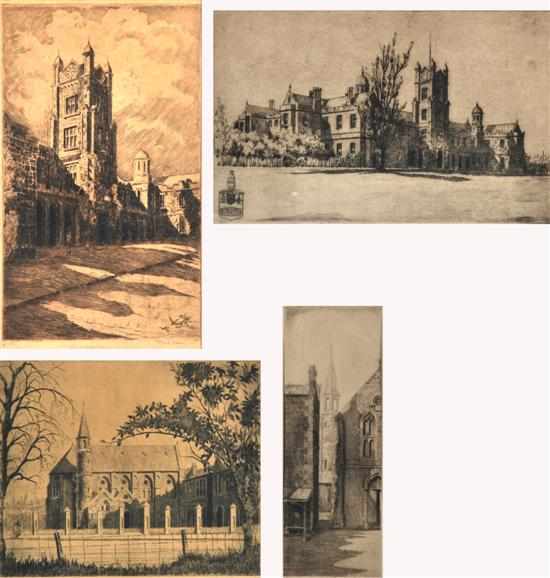 Appraisal: CYRIL DILLON CIRCA -CIRCA A Set of Four Etchings of