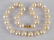 Appraisal: A South Sea cultured pearl necklace with a carat gold