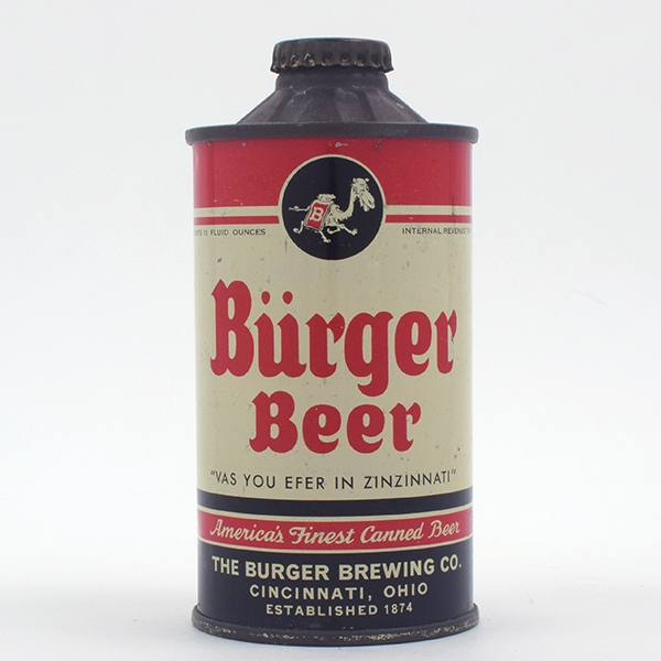 Appraisal: Burger Beer Flat Bottom Cone Top - Reference USBC -