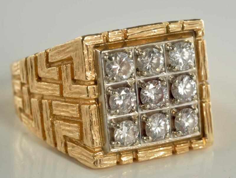 Appraisal: K Y Gold Men's Ring with Diamonds Over carat Weight