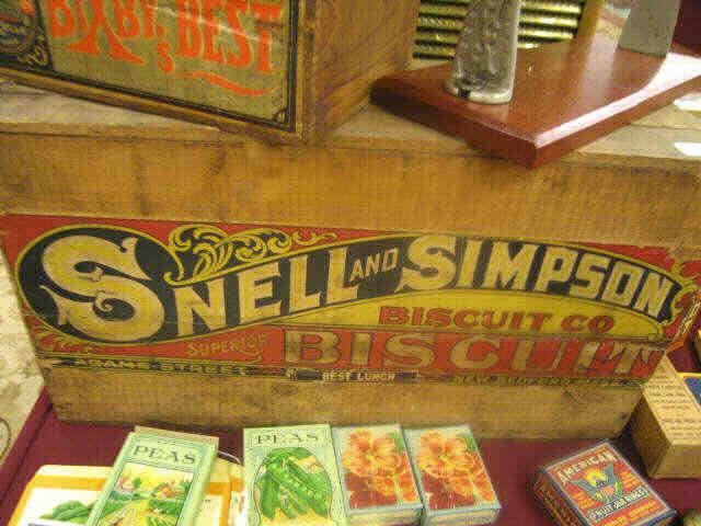 Appraisal: Victorian Wooden Box Snell Simpson Biscuit Co