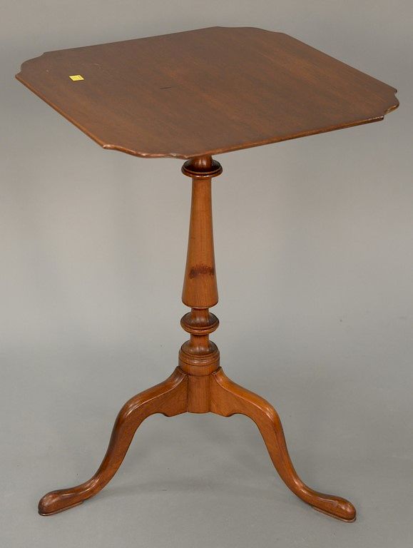 Appraisal: Margolis mahogany candle stand ht in top x Margolis mahogany