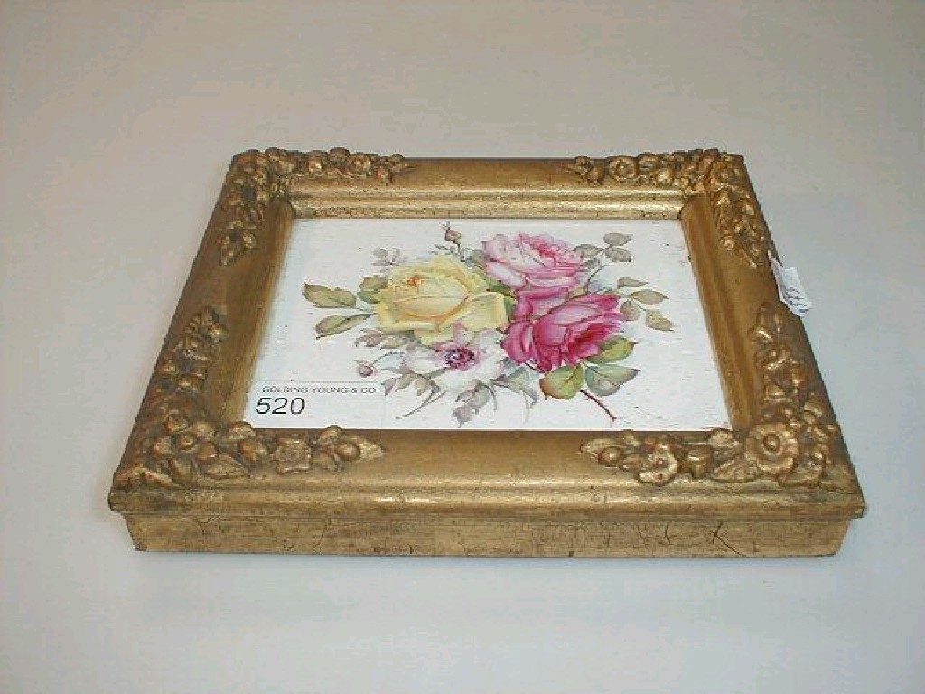 Appraisal: A Victorian porcelain plaque hand painted with a spray of