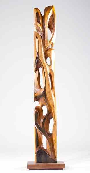 Appraisal: Stanley Coutain th c ''Abstrat Form'' sic exotic wood mounted