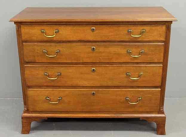 Appraisal: Pennsylvania Chippendale cherry chest of drawers c with reeded quarter