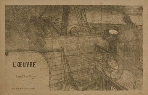 Appraisal: HENRI TOULOUSE-LAUTREC Prospectus-Programme de l'Oeuvre Lithograph printed in dark gray