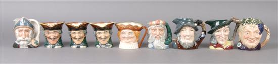 Appraisal: A Group of Nine Royal Doulton Medium Character Jugs Height