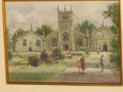 Appraisal: WILLIAM MANNERS fl - Churchyard with Figures watercolour and gouache