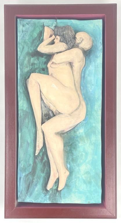 Appraisal: Michael Padgett Nude Ceramic Wall HangingHeight Width Piece is in