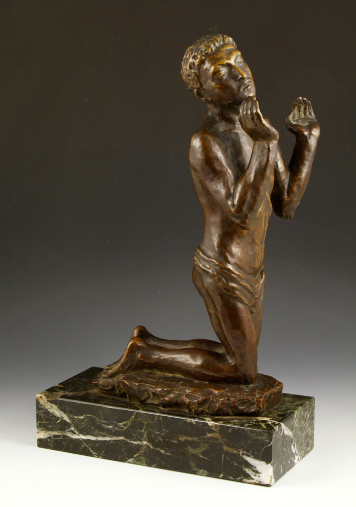 Appraisal: - Kuna Kneeling Figure Bronze Henryk Kuna Polish - sculpture