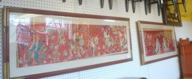 Appraisal: Framed Asian Needlepoints From a Southampton area home