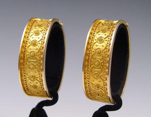 Appraisal: PAIR OF K VICTORIAN BANGLE BRACELETS K yellow gold Victorian