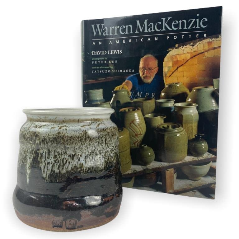 Appraisal: Warren MacKenzie Pottery Vessel Signed BookVessel double marked and measures