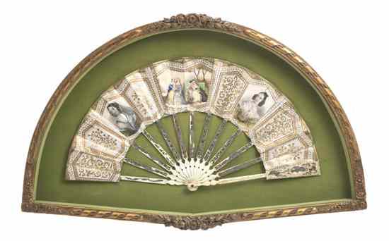 Appraisal: A French Ivory and Painted Fan decorated with ladies in