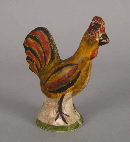 Appraisal: Chalkware rooster th c with a polychrome surface h