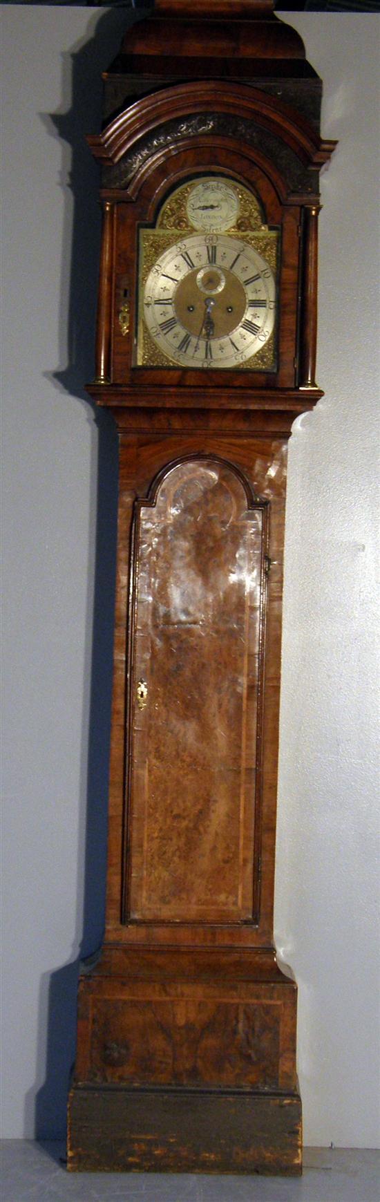 Appraisal: Late th early th century walnut and herringbone banded longcase