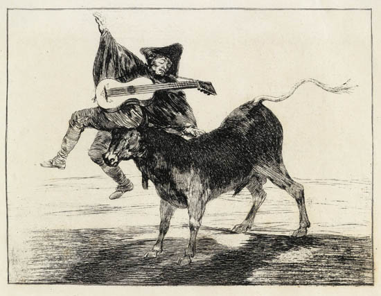 Appraisal: FRANCISCO JOS DE GOYA Aveugle Enlev sur les Cornes d'Un