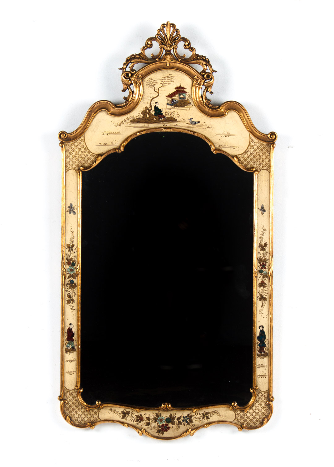 Appraisal: Georgian style japaned mirror first quarter- th century with chinoiserie