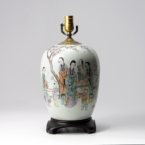 Appraisal: Chinese porcelain ginger jar th c drilled and fitted as