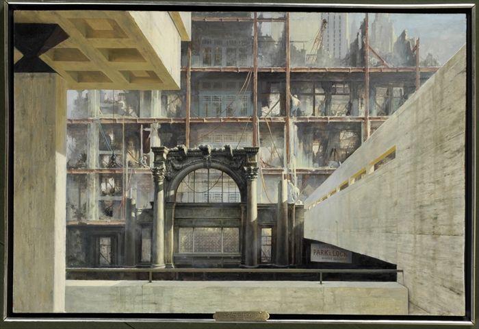 Appraisal: Robert Schulz th C Lincoln Center Oil on board unsigned