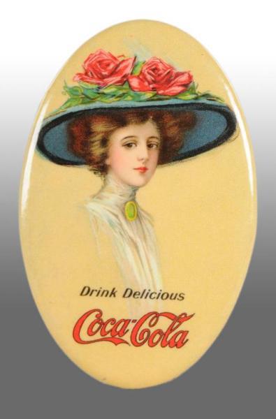 Appraisal: Coca-Cola Celluloid Pocket Mirror Description Whitehead Hoag Co high color