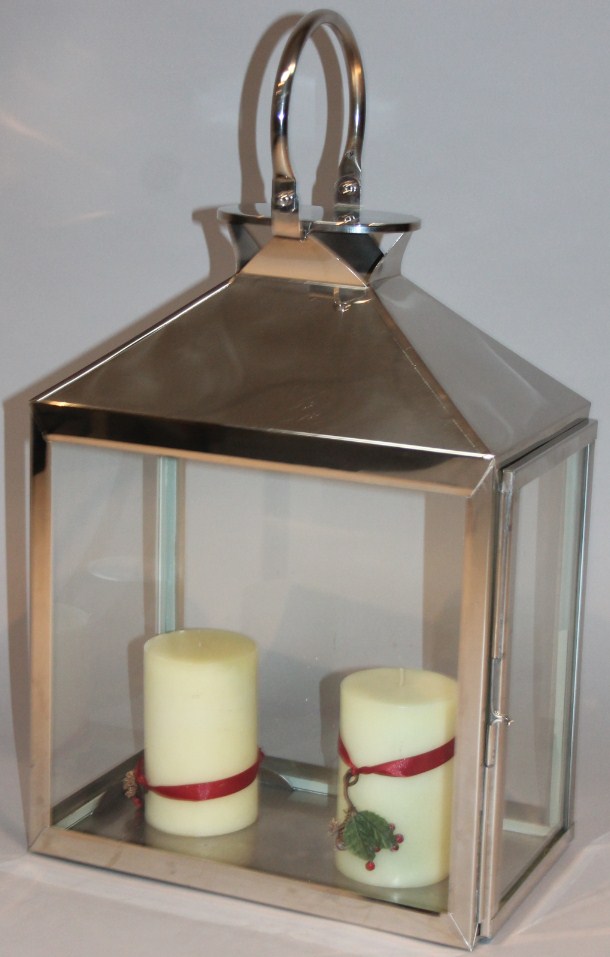 Appraisal: A modern metal hanging lantern with swing top and a