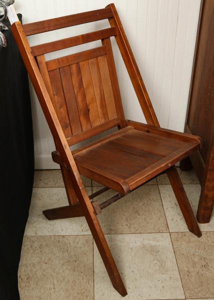 Appraisal: FOUR EARLY TH CENTURY WOOD FOLDING CHAIRSONSITE AUCTION This on-site