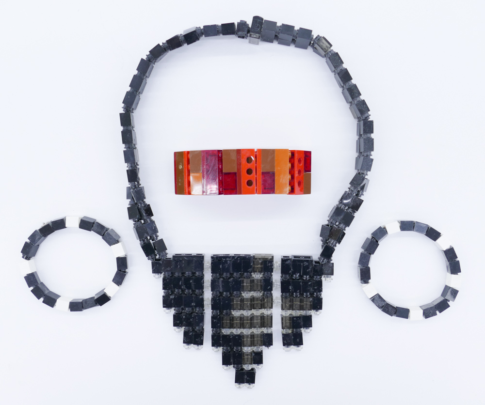 Appraisal: pc Emiko Oye st Cent American Lego Plastic Art Jewelry