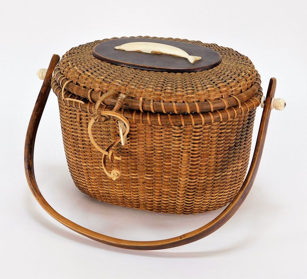 Appraisal: Helen Freeman Hand Woven Nantucket Basket Massacusetts Early th Century