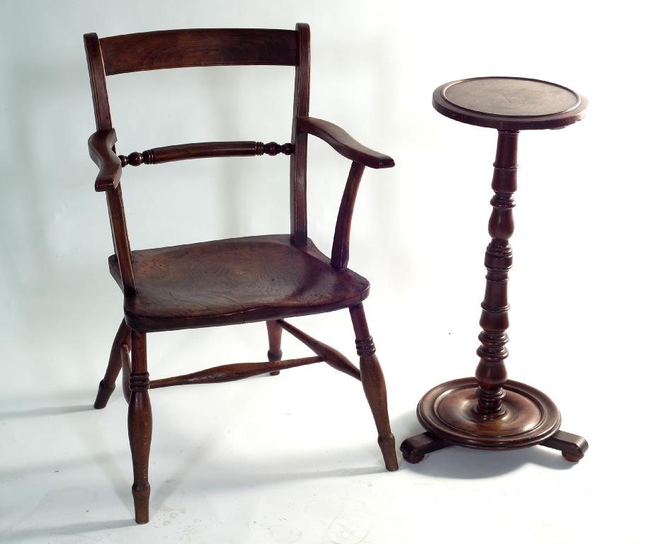 Appraisal: REGENCY STYLE MAHOGANY CANDLE STAND composed of period elements with