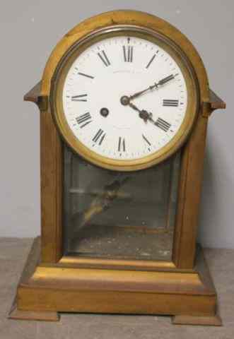 Appraisal: Spalding Co Gilt Metal Clock with MercuryPendulum Inscribed verso ''From