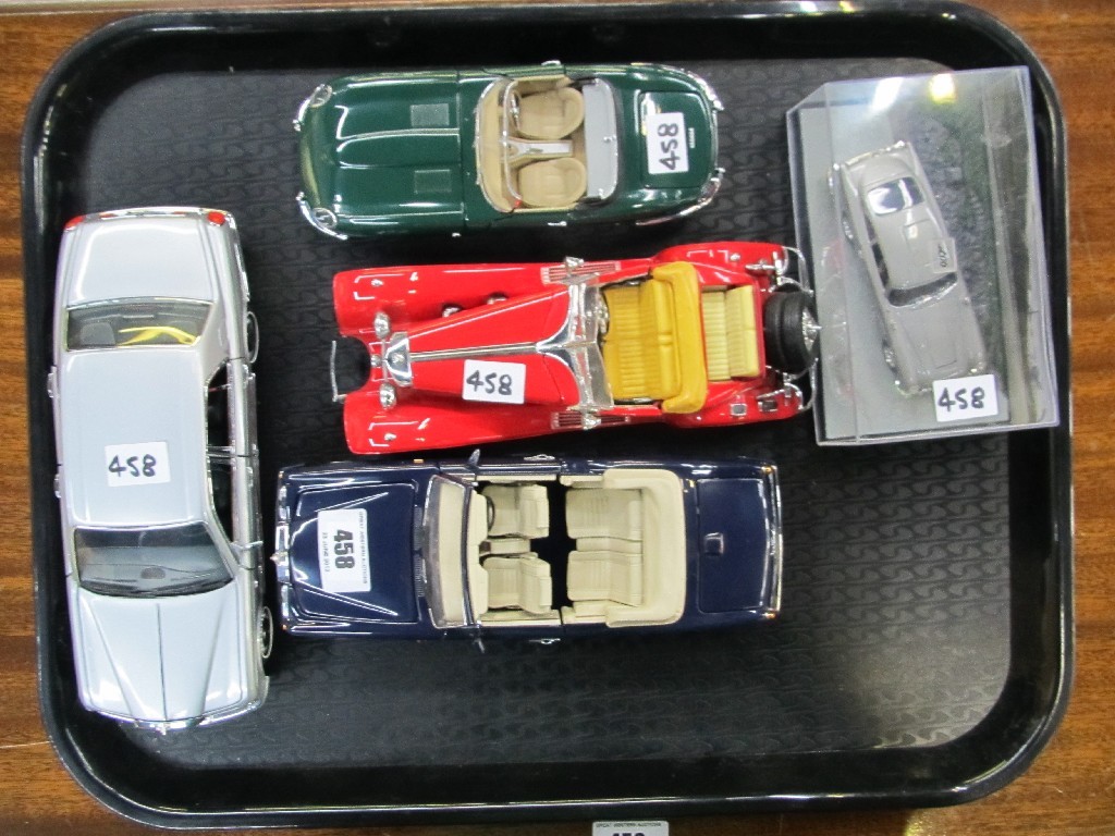 Appraisal: A lot comprising five model cars including James Bond's Aston