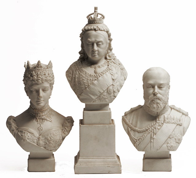 Appraisal: A LATE TH CENTURY ROBINSON LEADBEATER PARIANWARE BUST OF QUEEN