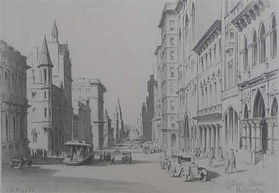 Appraisal: ARTHUR D'AUVERGNE BOXALL COLLINS STREET MELBOURNE CIRCA PENCIL ON PAPER