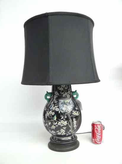 Appraisal: Asian porcelain vase lamp Vase '' Ht lamp '' Overall