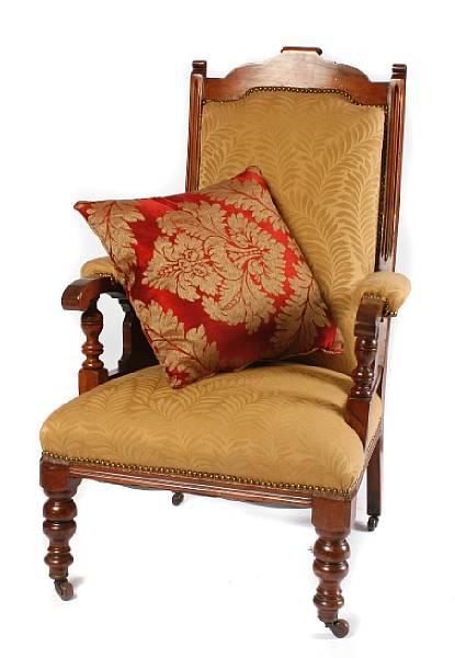 Appraisal: A Regency style mahogany and upholstered chair height in width