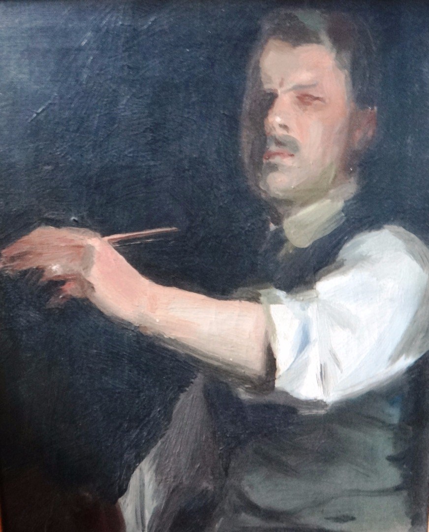 Appraisal: Douglas Stannus Gray - Self portrait of the artist oil