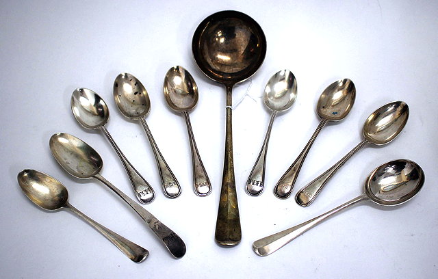 Appraisal: SIX EARLY TH CENTURY SHEFFIELD SILVER DESSERT SPOONS a silver