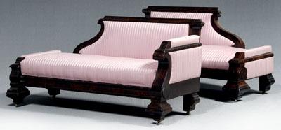 Appraisal: Pair classical m eacute ridiennes highly figured mahogany veneers pink