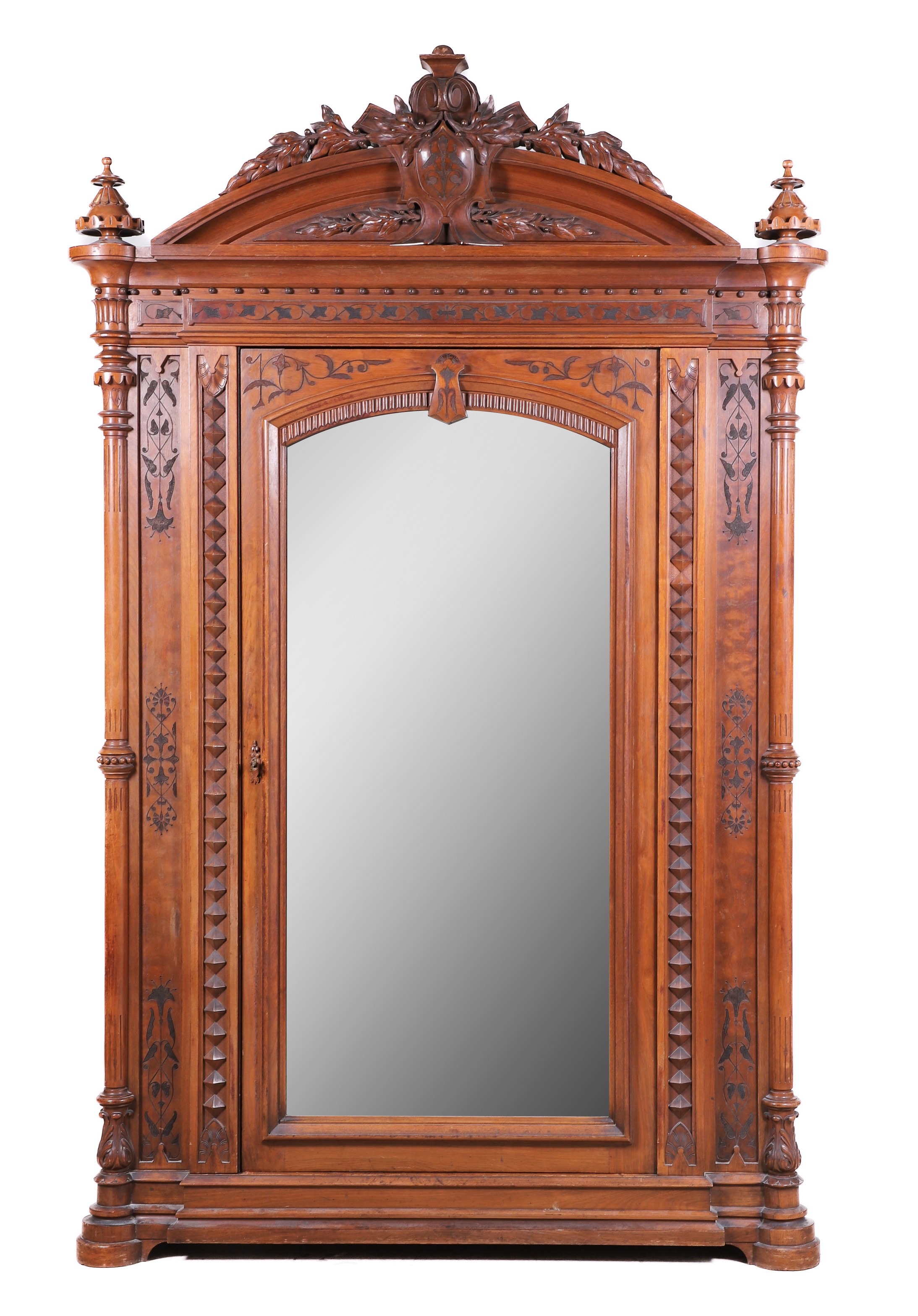 Appraisal: Carved walnut Renaissance Revival Armoire with mirrored door in the