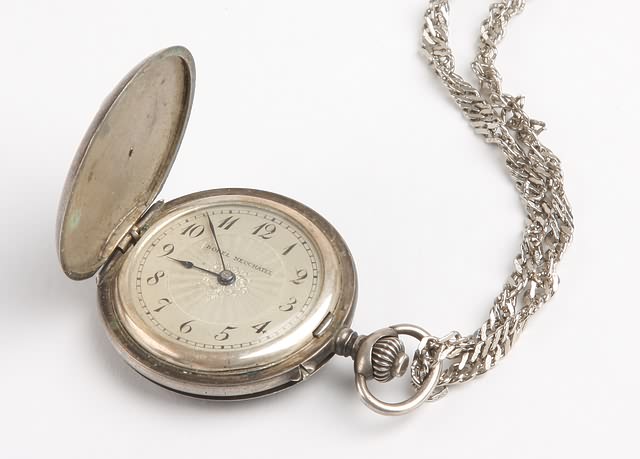 Appraisal: Borel Neuchatel Cylindre Rubis pocket watch Silver Art Nouveau style