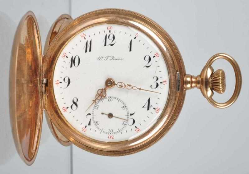 Appraisal: W T Irvine Hand Crank Pocket Watch Description Working size