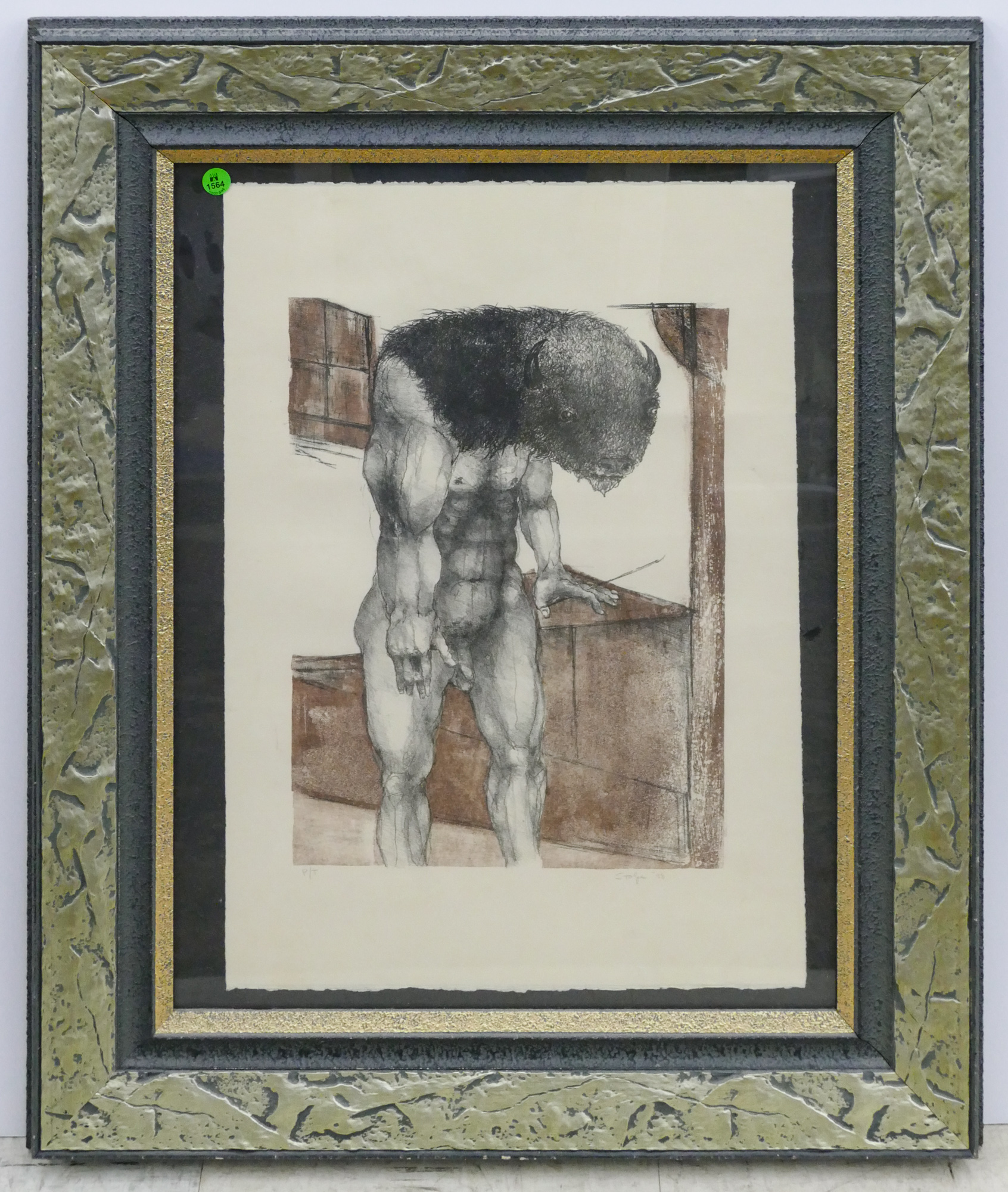 Appraisal: Daniel Stolpe ''Minotaur'' Lithograph Framed ''x ''