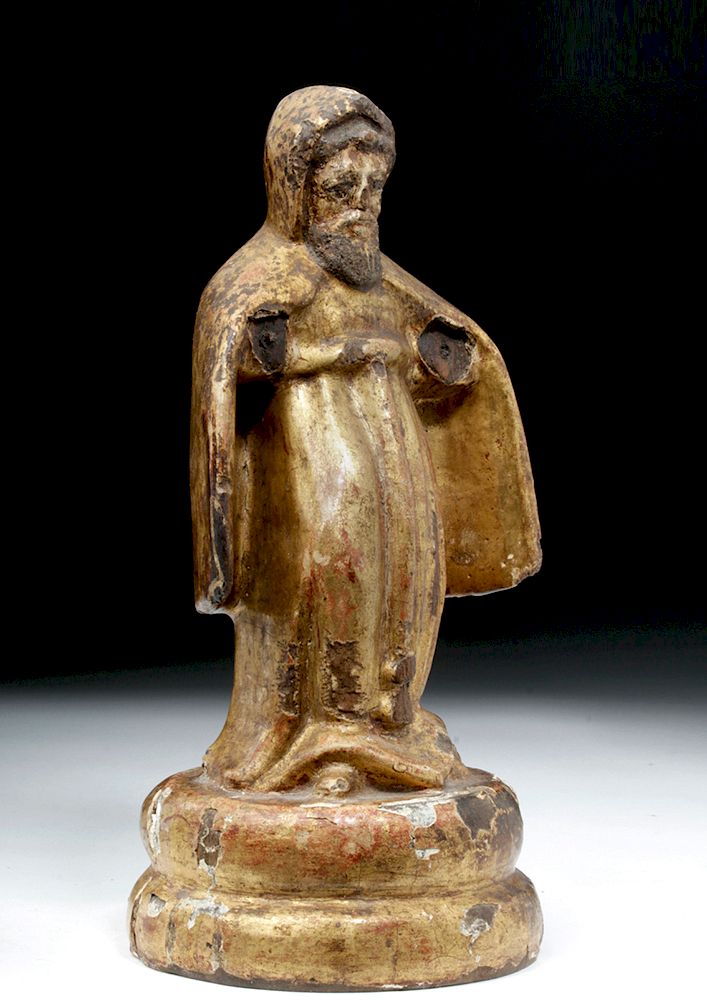 Appraisal: th C Mexican Gilded Wood Santo - St Francis Originally