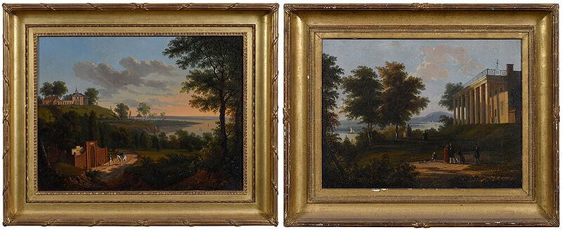 Appraisal: Attributed to Victor De Grailly French America - Two Views